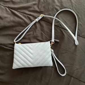 Blue cross body purse